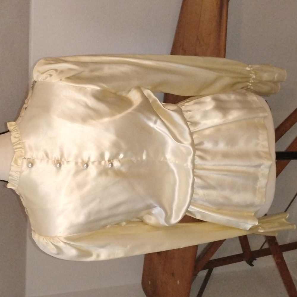 Vintage Rag Muffins San Francisco Boho Cottagecore Top W/Embroidery & Satin - Picture 6 of 9